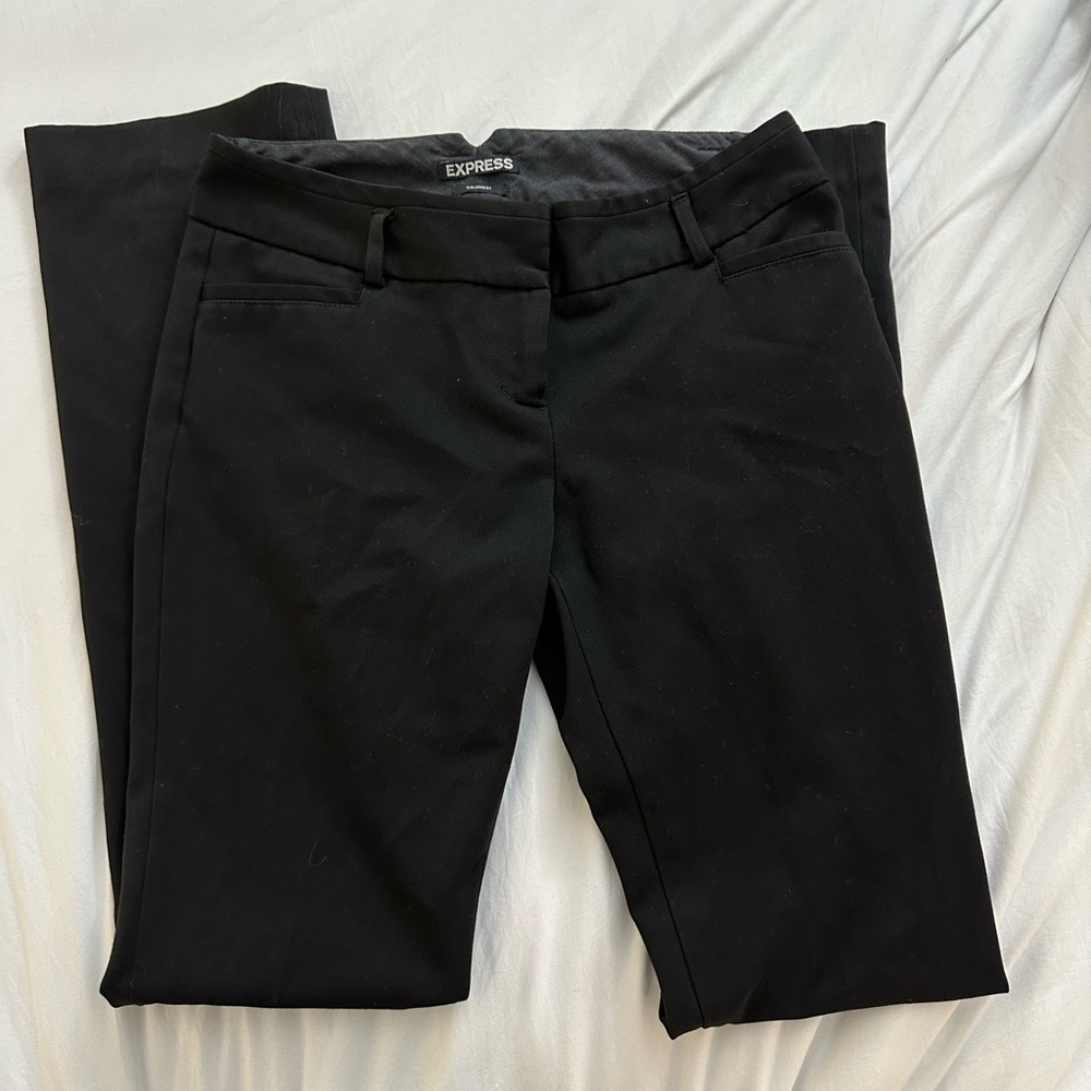 Express Black Low-Waisted Columnist Trouser Pants